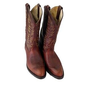Double H Size 8EE Brown Cowboy Western Boots Almond Toe 1.5" Walking Heel 150+